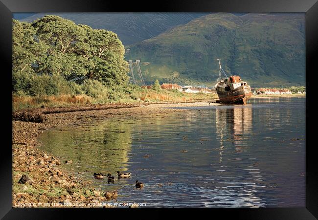 The Corpach wreck, Near Fort William, Scotland Framed Print by jim Hamilton
