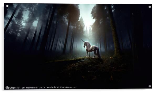 Unicorn in the Forest Acrylic by Tom McPherson