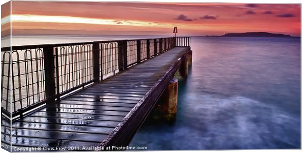 'Pier'ing at Portland Canvas Print by Chris Frost