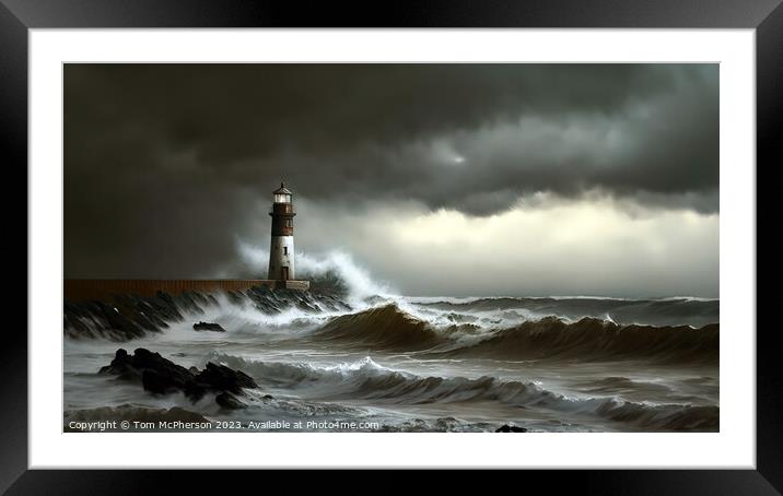 Sea storm on the Moray Firth Framed Mounted Print by Tom McPherson