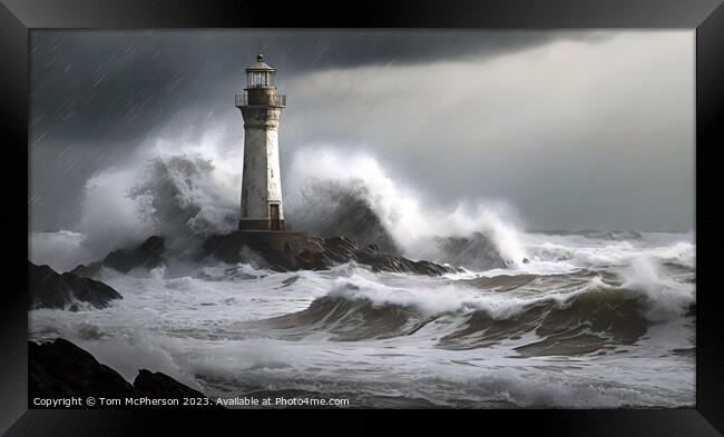 Sea storm on the Moray Firth Framed Print by Tom McPherson