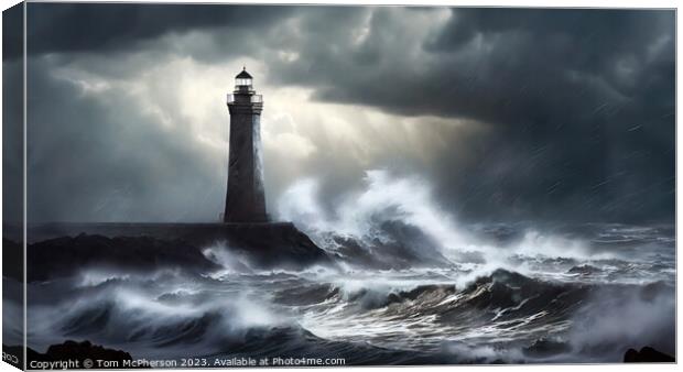 Sea storm on the Moray Firth. Canvas Print by Tom McPherson