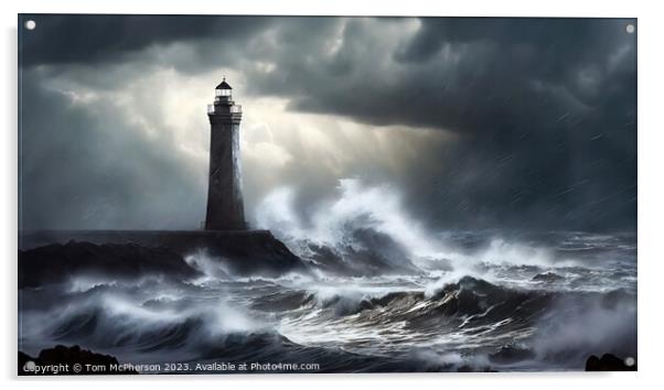 Sea storm on the Moray Firth. Acrylic by Tom McPherson