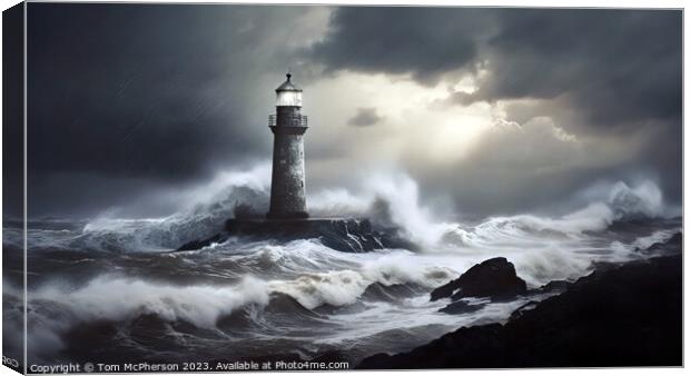Sea storm on the Moray Firth. Canvas Print by Tom McPherson
