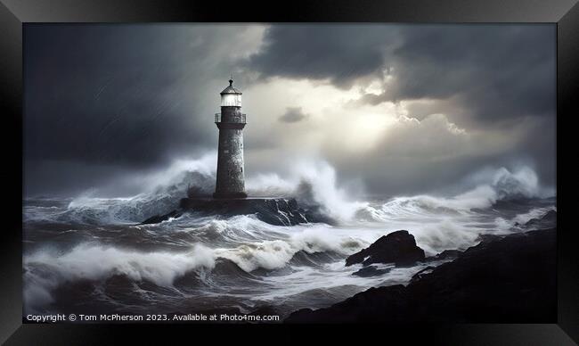 Sea storm on the Moray Firth. Framed Print by Tom McPherson