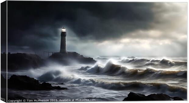 Sea storm on the Moray Firth. Canvas Print by Tom McPherson
