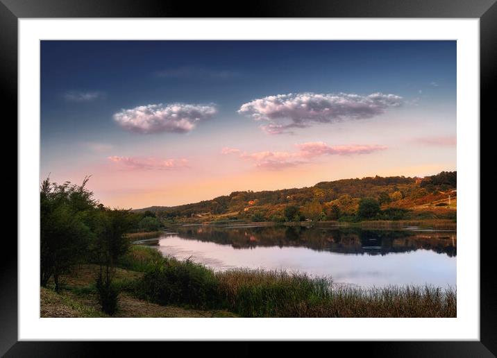 Small lake in the late afternoon Framed Mounted Print by Dejan Travica