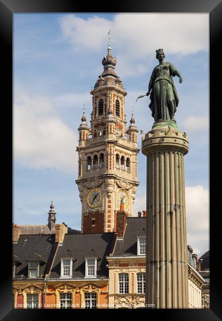  Grand Place in the city of Lille. Vertical photography Framed Print by Laurent Renault