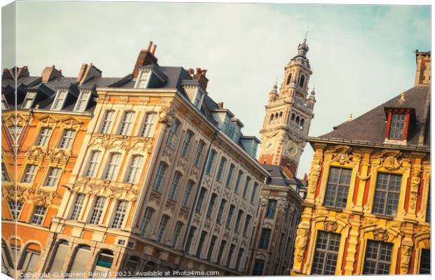 Buildings on the Grand Place in Lille. Photography taken in Fran Canvas Print by Laurent Renault