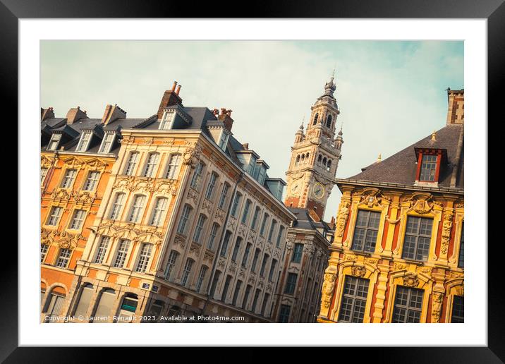 Buildings on the Grand Place in Lille. Photography taken in Fran Framed Mounted Print by Laurent Renault