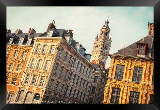 Buildings on the Grand Place in Lille. Photography taken in Fran Framed Print by Laurent Renault