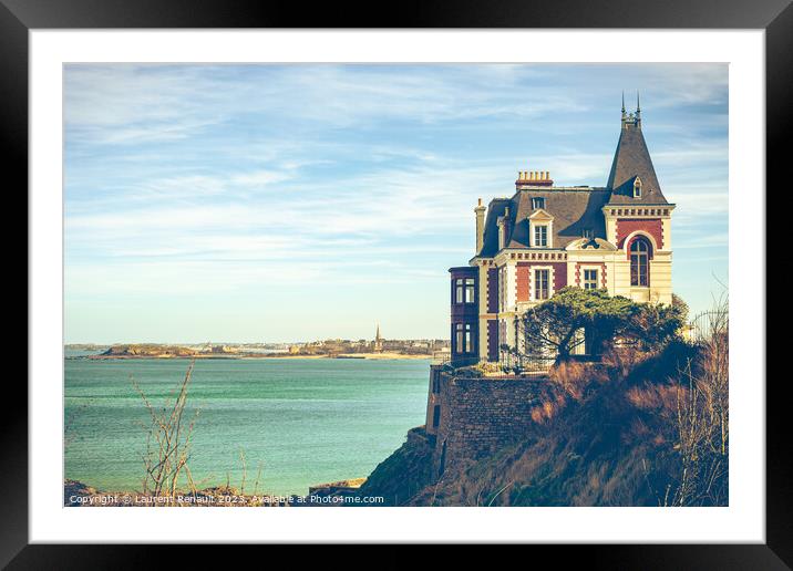 Belle Epoque house in Dinard. Photography taken in France Framed Mounted Print by Laurent Renault
