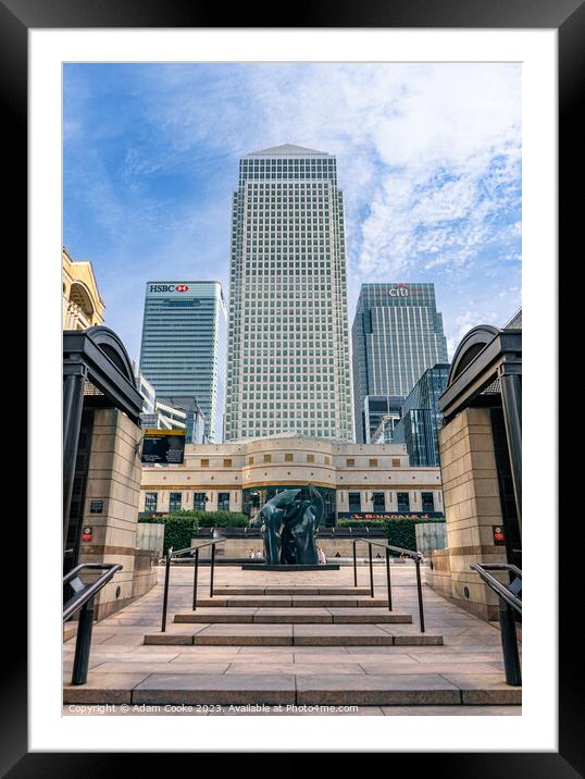 No1 Canada Square | Canary Wharf | London Framed Mounted Print by Adam Cooke