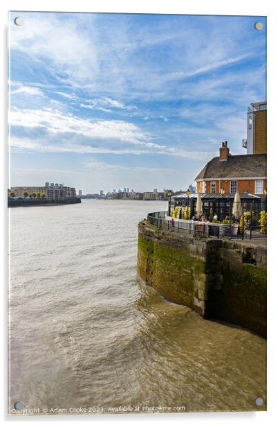 River Thames | Limehouse Marina | London Acrylic by Adam Cooke
