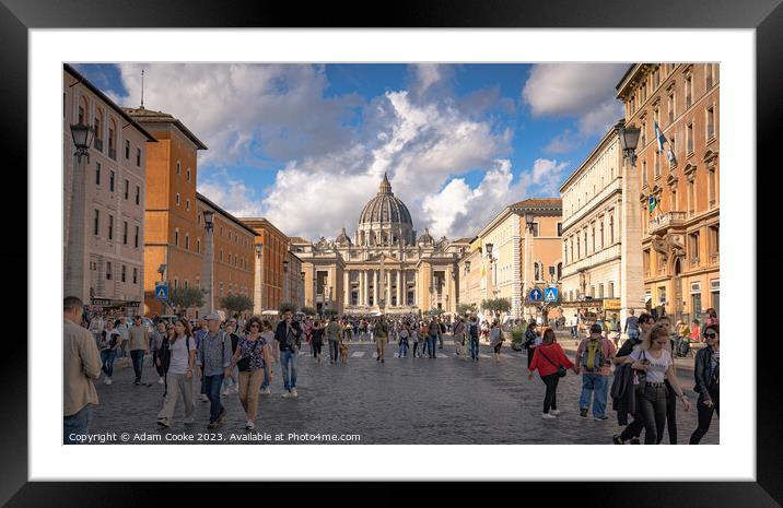 St. Peter's Basilica | Vatican City | Rome | Italy Framed Mounted Print by Adam Cooke