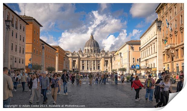 St. Peter's Basilica | Vatican City | Rome | Italy Print by Adam Cooke