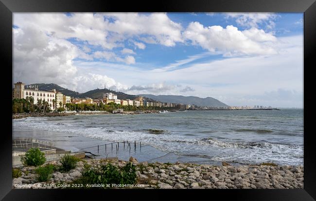 Salerno Coastline | Italy Framed Print by Adam Cooke