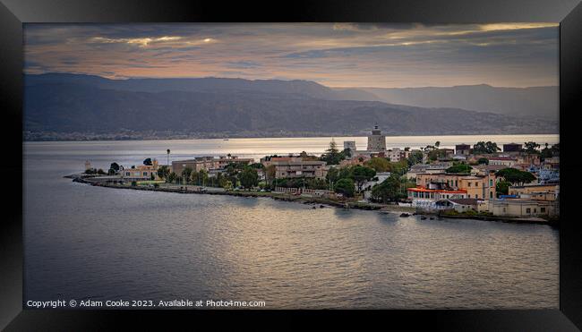 Messina Harbour | Italy Framed Print by Adam Cooke