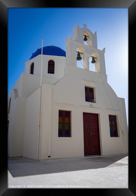 Church | Oia | Santorini | Greece Framed Print by Adam Cooke