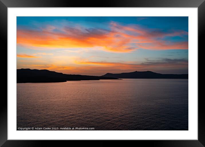 Sunset | Santorini | Greece Framed Mounted Print by Adam Cooke