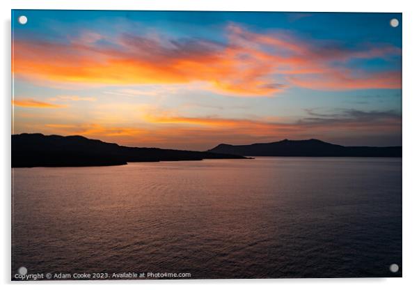 Sunset | Santorini | Greece Acrylic by Adam Cooke
