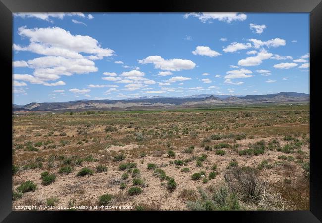 Nature along highway 89  from Salt Lake City Utah Framed Print by Arun 