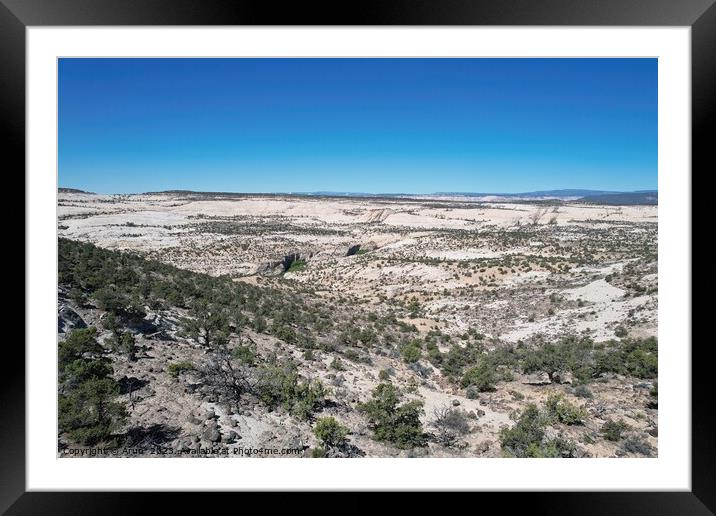 Aerial view of canyons and mountains along Highway 12 Utah Framed Mounted Print by Arun 
