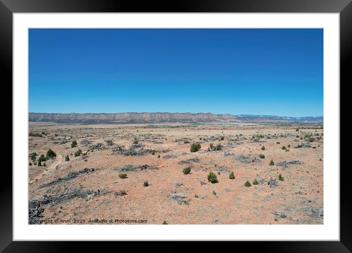 Aerial view of canyons and mountains along Highway 12 Utah Framed Mounted Print by Arun 