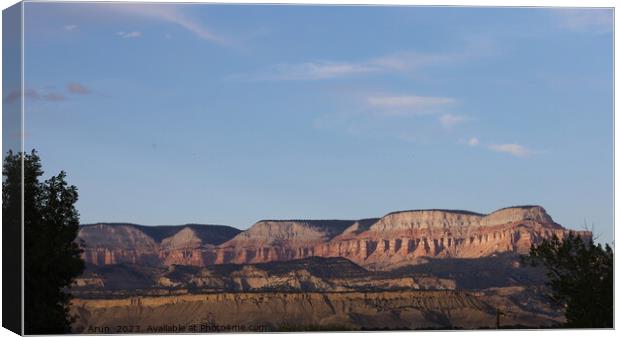 Canyons and mountains along Highway 12 Utah Canvas Print by Arun 