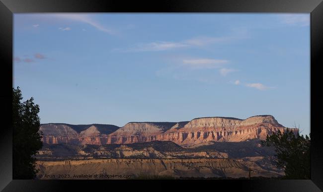 Canyons and mountains along Highway 12 Utah Framed Print by Arun 
