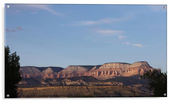 Canyons and mountains along Highway 12 Utah Acrylic by Arun 