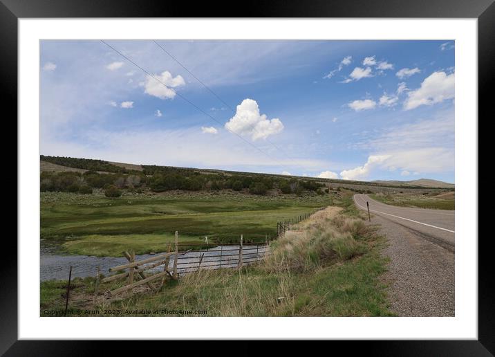 Koosharem lake and valley, Utah Framed Mounted Print by Arun 