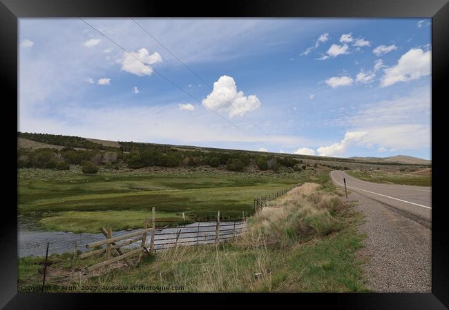 Koosharem lake and valley, Utah Framed Print by Arun 