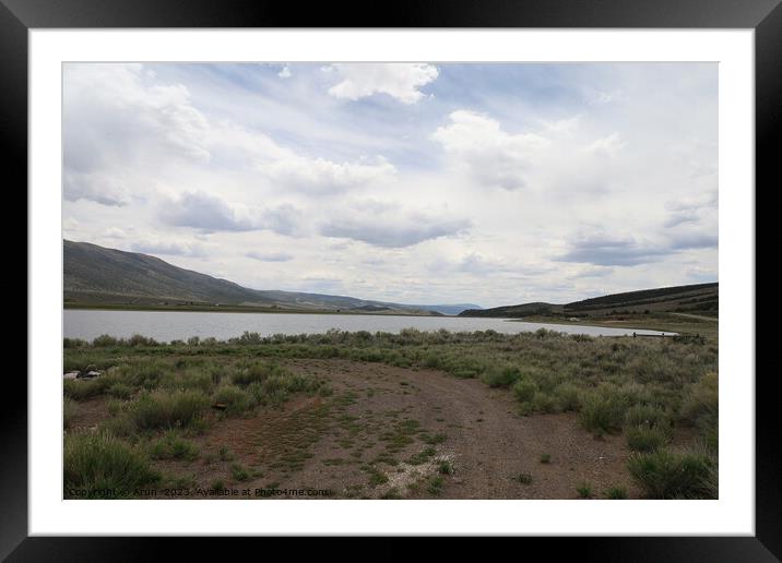 Koosharem lake and valley, Utah Framed Mounted Print by Arun 