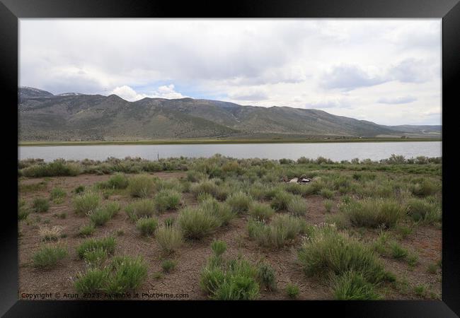 Koosharem lake and valley, Utah Framed Print by Arun 