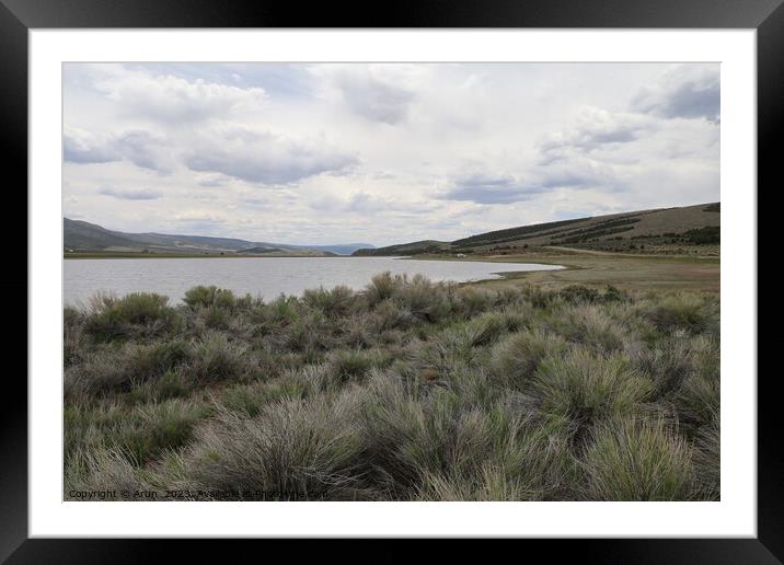 Koosharem lake and valley, Utah Framed Mounted Print by Arun 