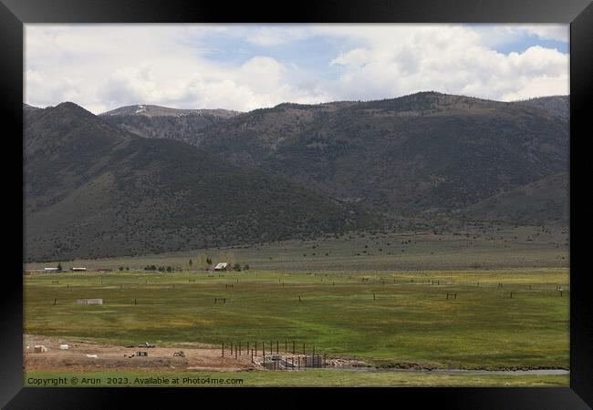 Koosharem lake and valley, Utah Framed Print by Arun 