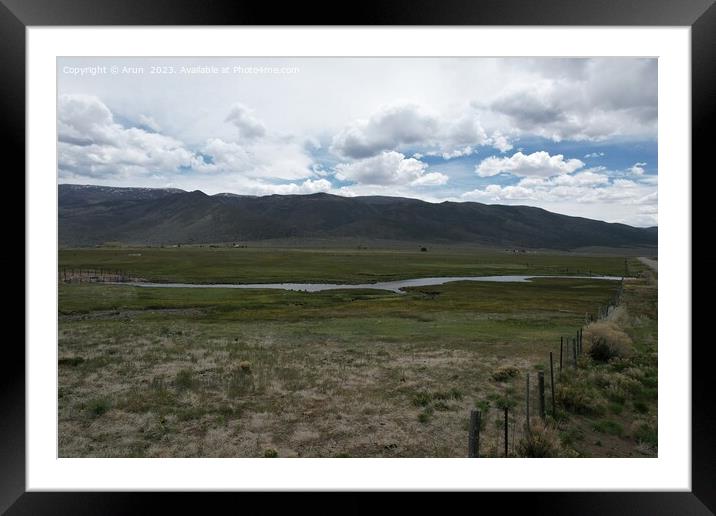 Marshes, sloughs and lakes at Koosharem, Utah Framed Mounted Print by Arun 