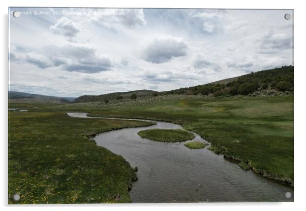 Marshes, sloughs and lakes at Koosharem, Utah Acrylic by Arun 
