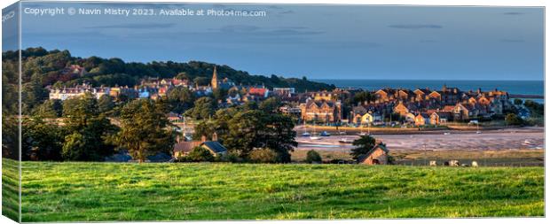 Evening Light on Alnmouth Panorama Canvas Print by Navin Mistry