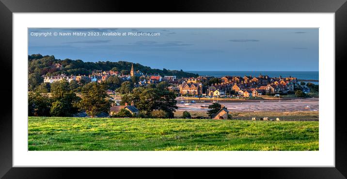 Evening Light on Alnmouth Panorama Framed Mounted Print by Navin Mistry