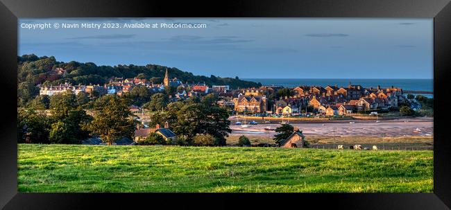 Evening Light on Alnmouth Panorama Framed Print by Navin Mistry