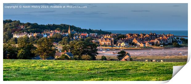 Evening Light on Alnmouth Panorama Print by Navin Mistry