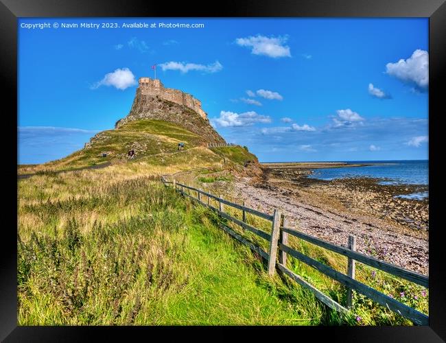 A view of Lindisfarne Castle Framed Print by Navin Mistry