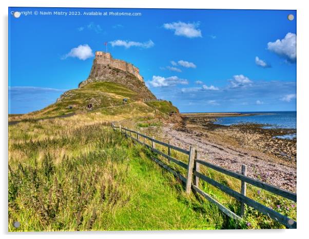 A view of Lindisfarne Castle Acrylic by Navin Mistry