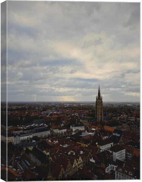 Bruges Skyline Canvas Print by Charles Powell
