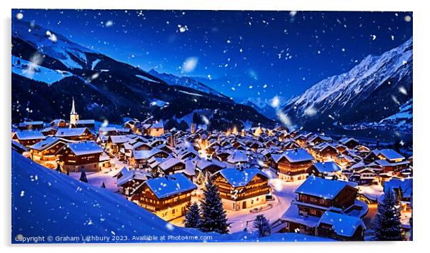 Alpine Christmas Village Acrylic by Graham Lathbury