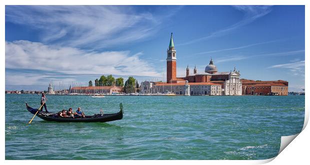 Gondola and Venice scene Print by John Gilham