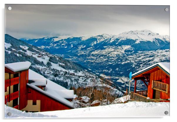 Montchavin Les Coches French Alps France Acrylic by Andy Evans Photos