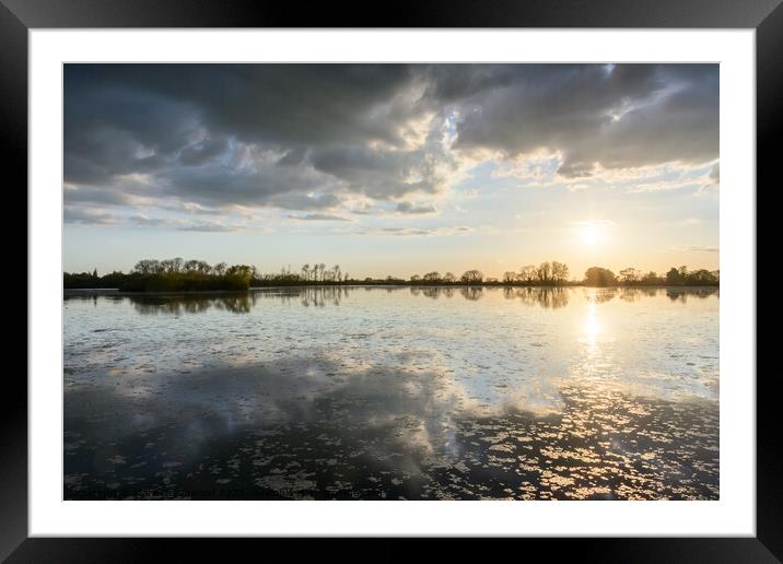 Sunset Reflection Pattern Framed Mounted Print by Mark Greenwood